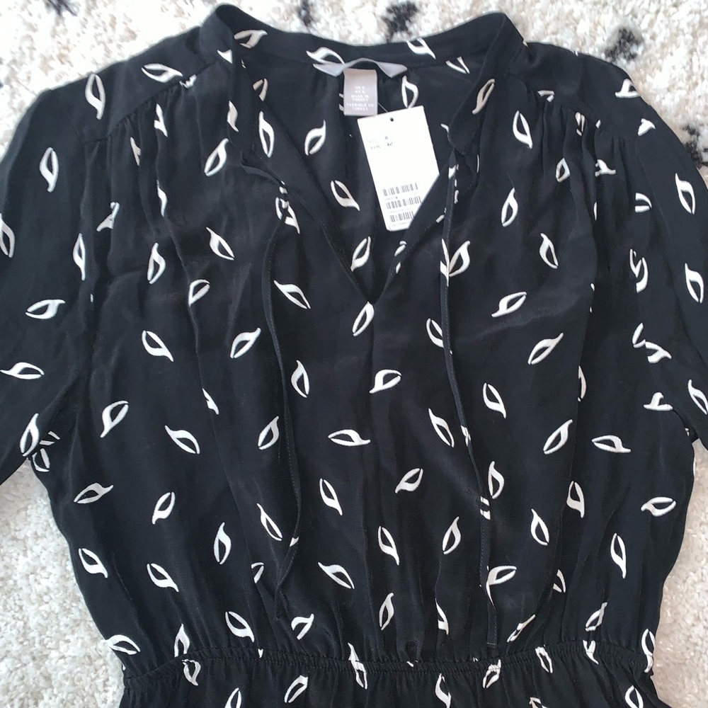 🆕 H&M Tie Neck Mini Dress SIZE 8 - Picture 2 of 2